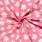 Poplin Bumbac Imprimat Flori Roz