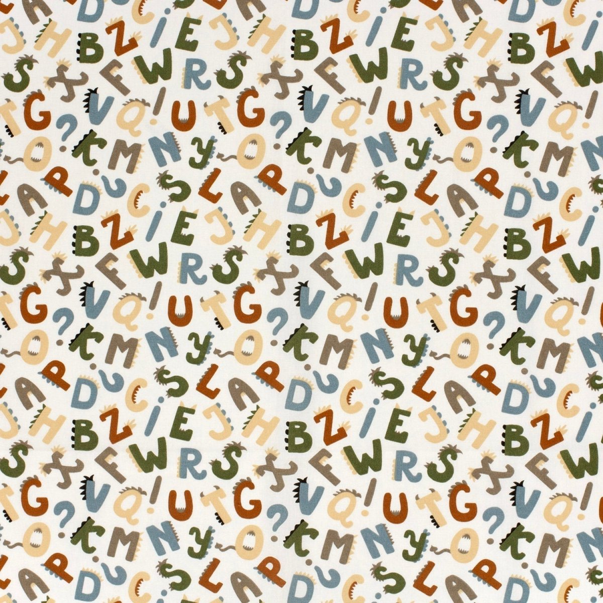 Cotton Poplin Printed Letters Off White - Lametru.ro