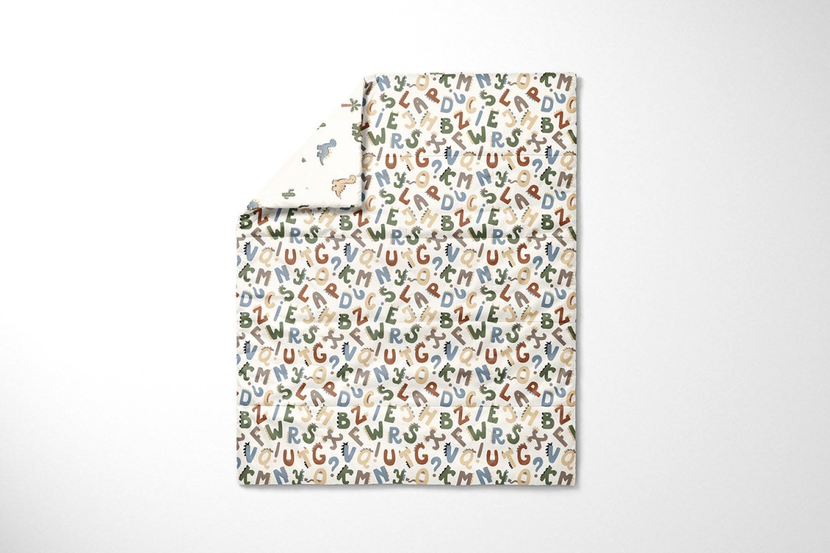 Cotton Poplin Printed Letters Off White - Lametru.ro