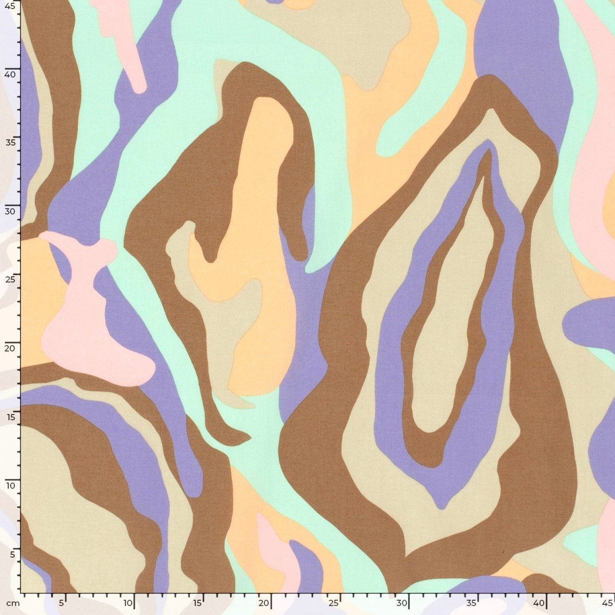 Cotton Satin Printed Abstract Mint - Lametru.ro