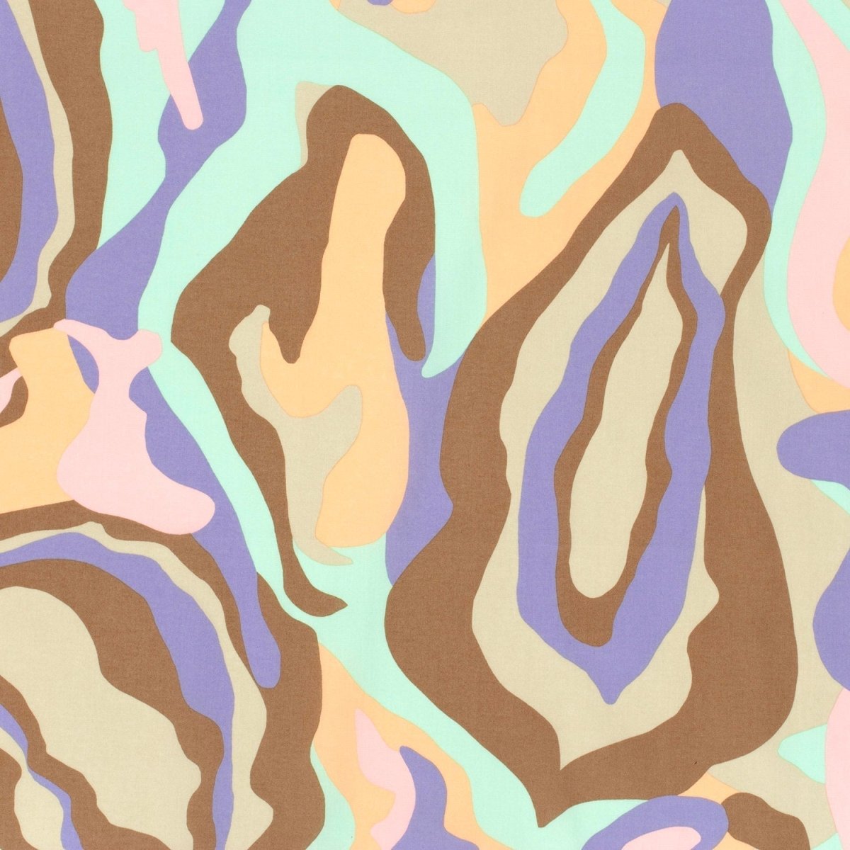 Cotton Satin Printed Abstract Mint - Lametru.ro