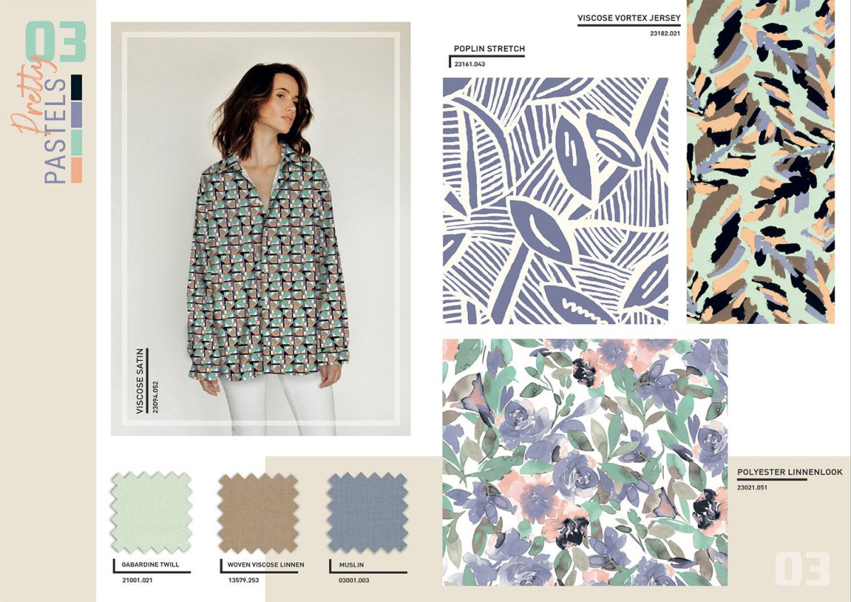 Cotton Satin Printed Leaves Lila - Lametru.ro