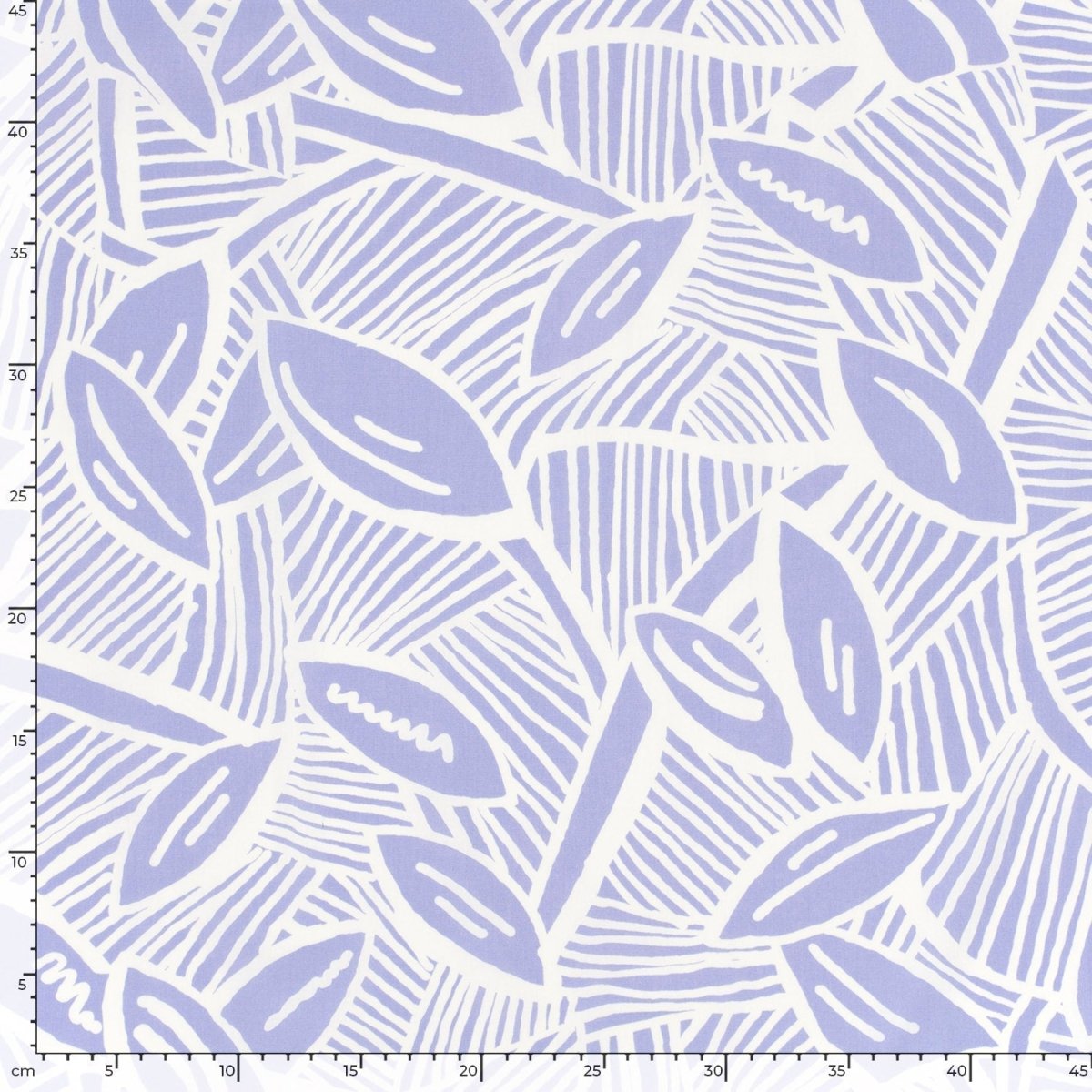 Cotton Satin Printed Leaves Lila - Lametru.ro