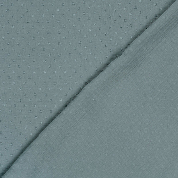 Muselina Dubla Dobby Dots Indigo