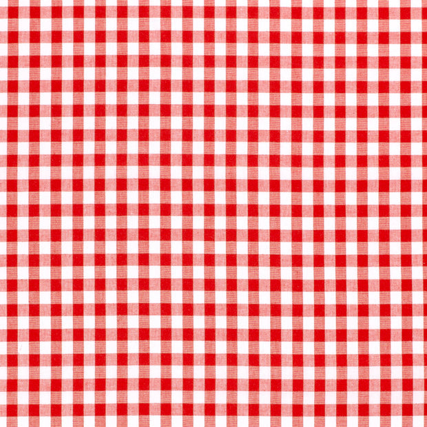 Poplin Bumbac Gingham Red 5 mm