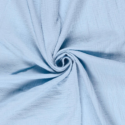 Double Gauze Dobby Dots Light Blue - Lametru.ro