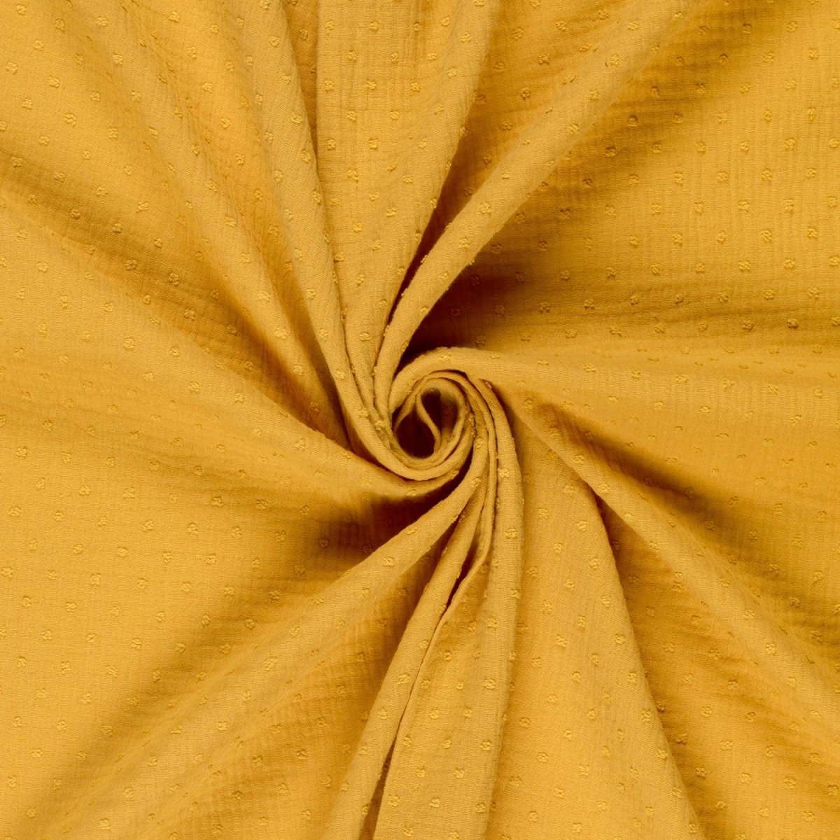 Double Gauze Dobby Dots Ochre - Lametru.ro