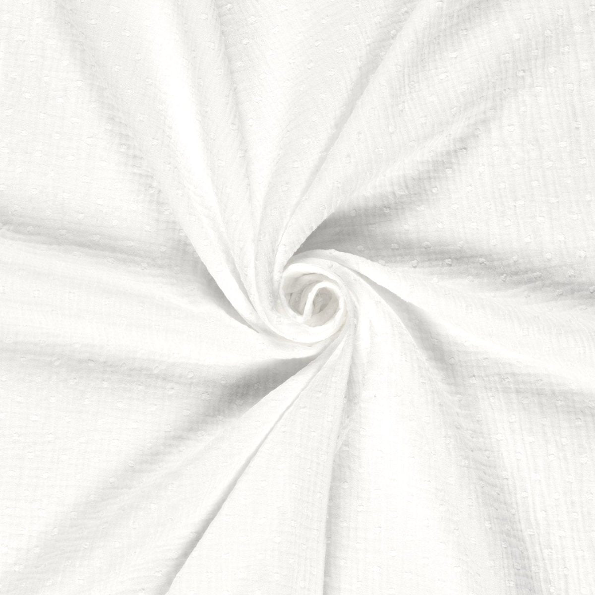 Double Gauze Dobby Dots Off White - Lametru.ro