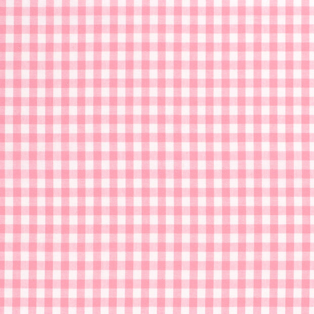 Poplin Bumbac Gingham Pink 5 mm