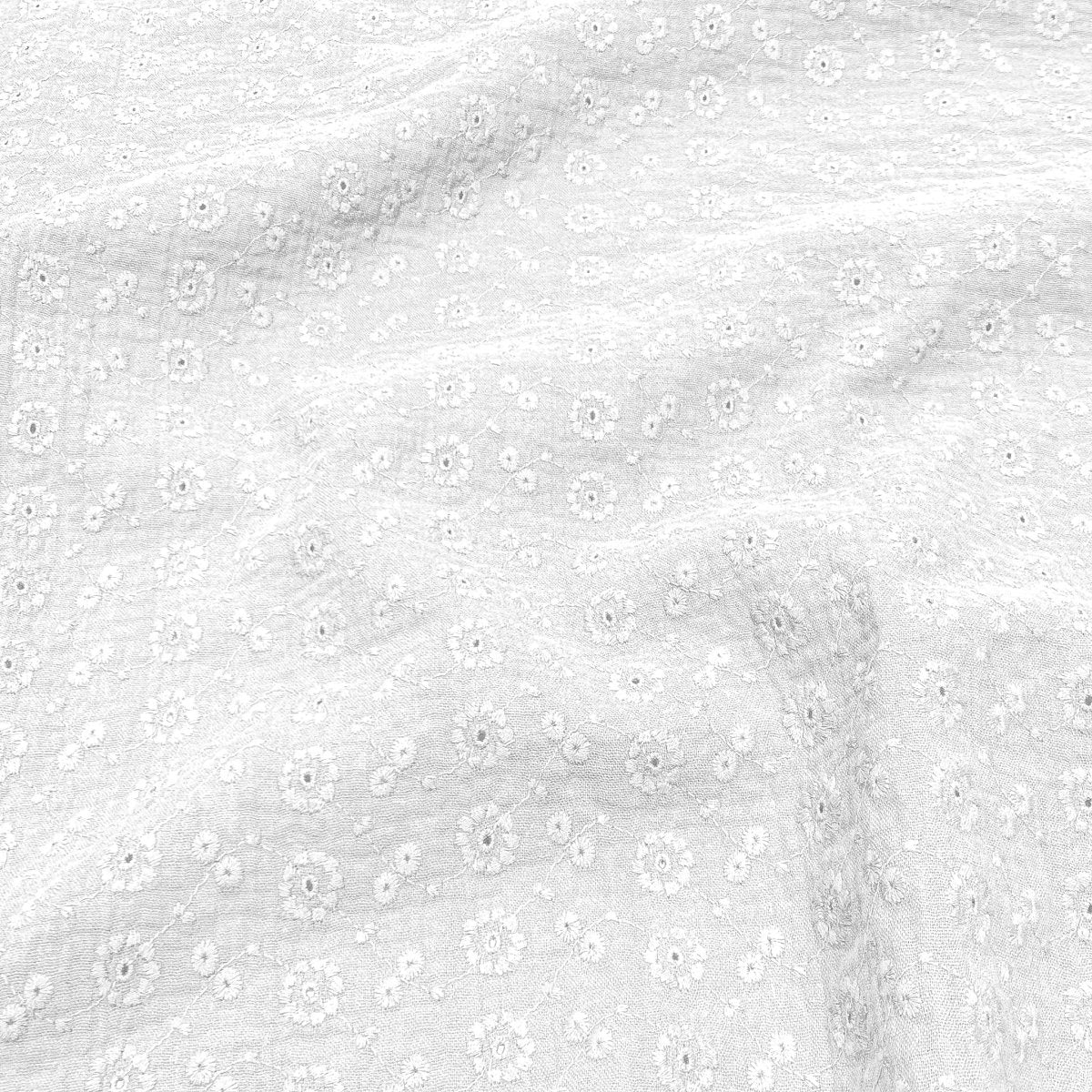 Embroidered Double Gauze Suzy White - Lametru.ro