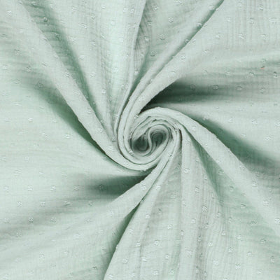 Muselina Dubla Dobby Dots Mint