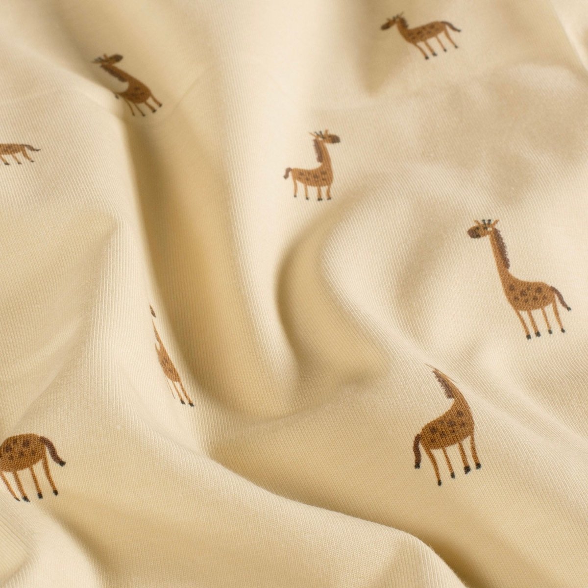 Jerse Bumbac Imprimat Girafe Bej - Lametru.ro - Jerse Bumbac Imprimat