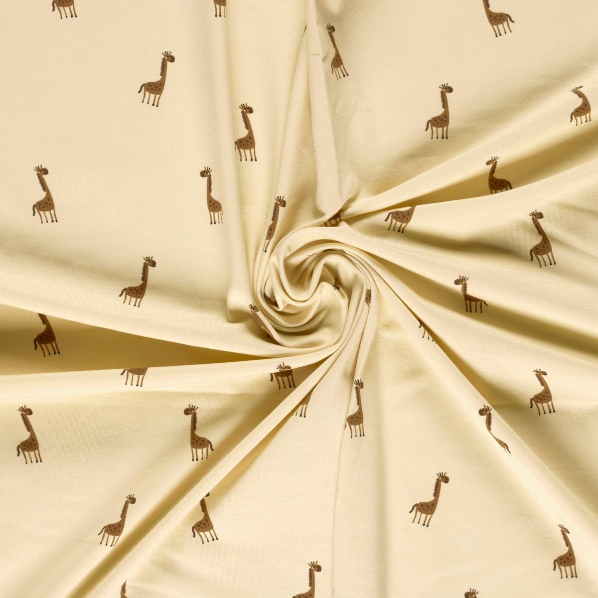 Jerse Bumbac Imprimat Girafe Bej - Lametru.ro - Jerse Bumbac Imprimat
