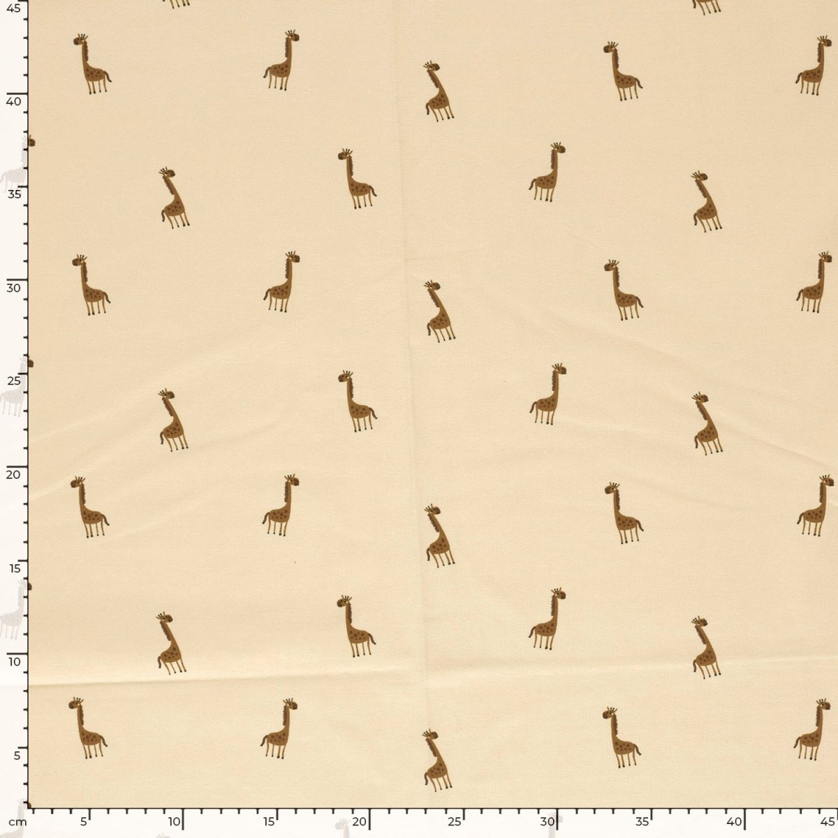 Jerse Bumbac Imprimat Girafe Bej - Lametru.ro - Jerse Bumbac Imprimat