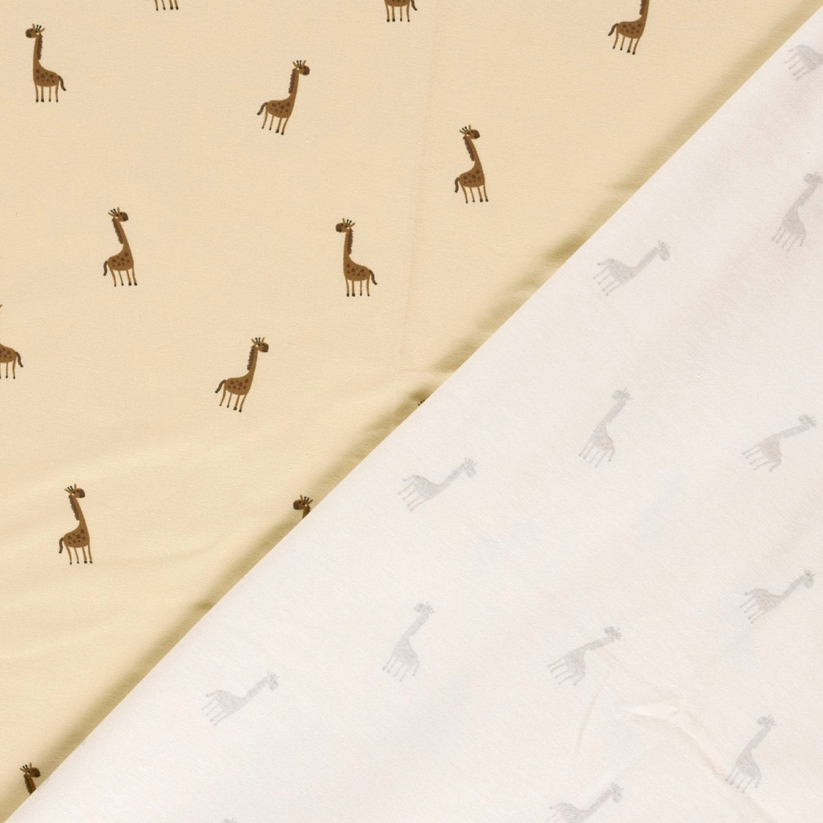Jerse Bumbac Imprimat Girafe Bej - Lametru.ro - Jerse Bumbac Imprimat