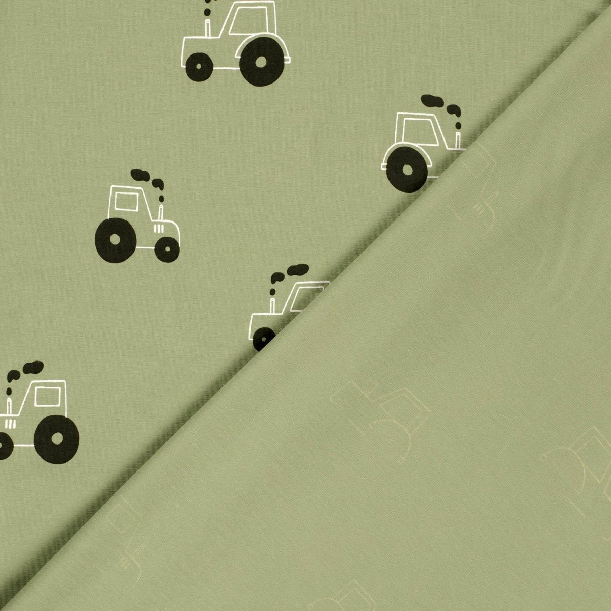 Jerse Bumbac Imprimat Tractoare Verde Măsliniu - Lametru.ro - Jerse Bumbac Imprimat