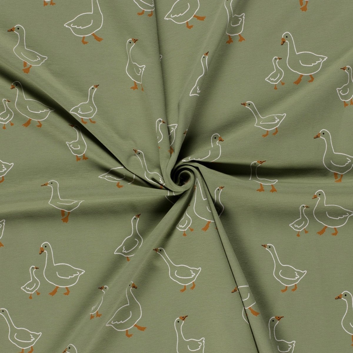Jerse Bumbac Imprimeu Animale Verde Oliv - Lametru.ro - Jerse Bumbac Imprimat