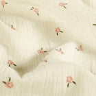 Muselina Brodata cu Flori Off White