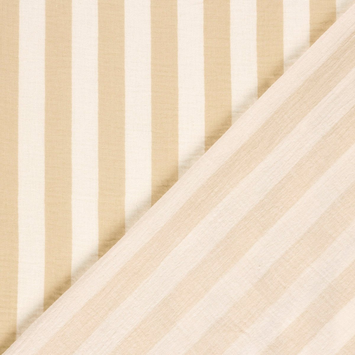 Muselina Bumbac Imprimeu Dungi Off White/Galben - Lametru.ro - Muselina Imprimata