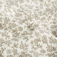 Muselina Bumbac Imprimeu Flori Off White