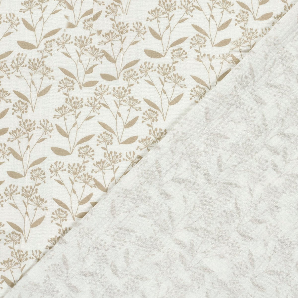 Muselina Bumbac Imprimeu Floricele Off White - Lametru.ro - Muselina Imprimata