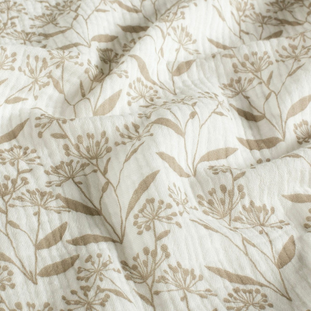 Muselina Bumbac Imprimeu Floricele Off White - Lametru.ro - Muselina Imprimata