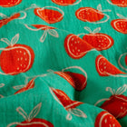 Muselina Bumbac Imprimeu Mere Rosu/Verde Menta