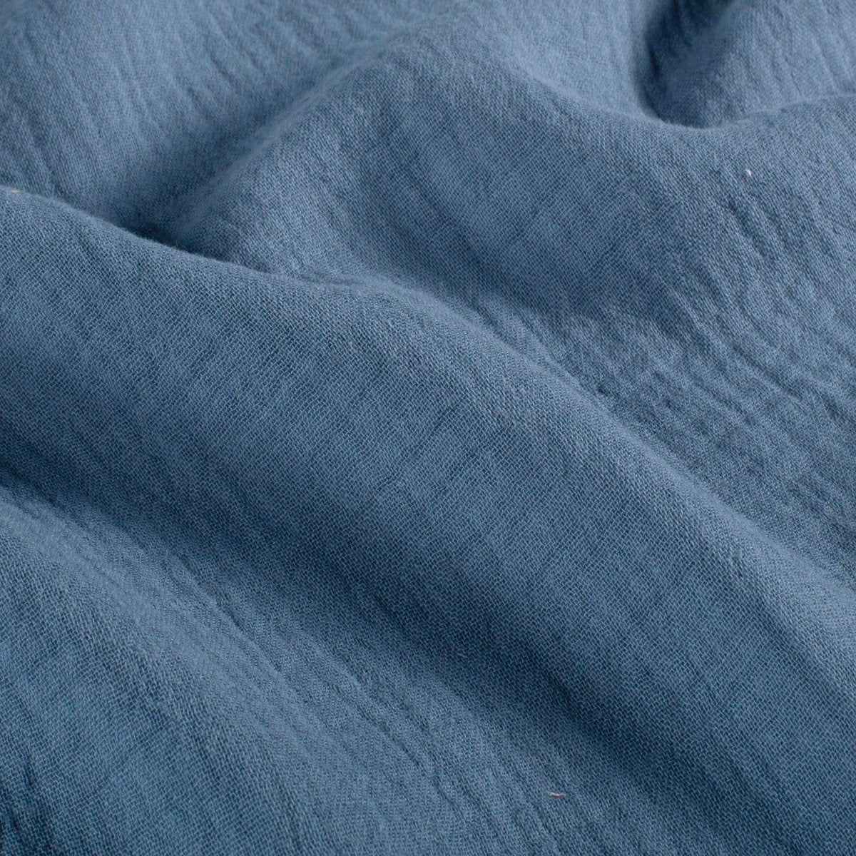 Muselina Dubla din Bumbac Indigo Deschis - Lametru.ro - Muselina Uni