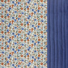Muselina Matlasata Flori Alb / Indigo