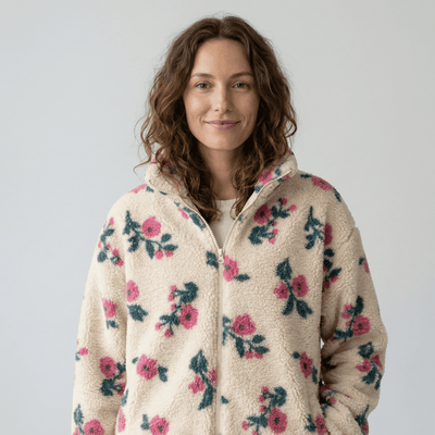 Polar Imprimat Alina Ecru / Roz - Lametru.ro - Polar / Fleece