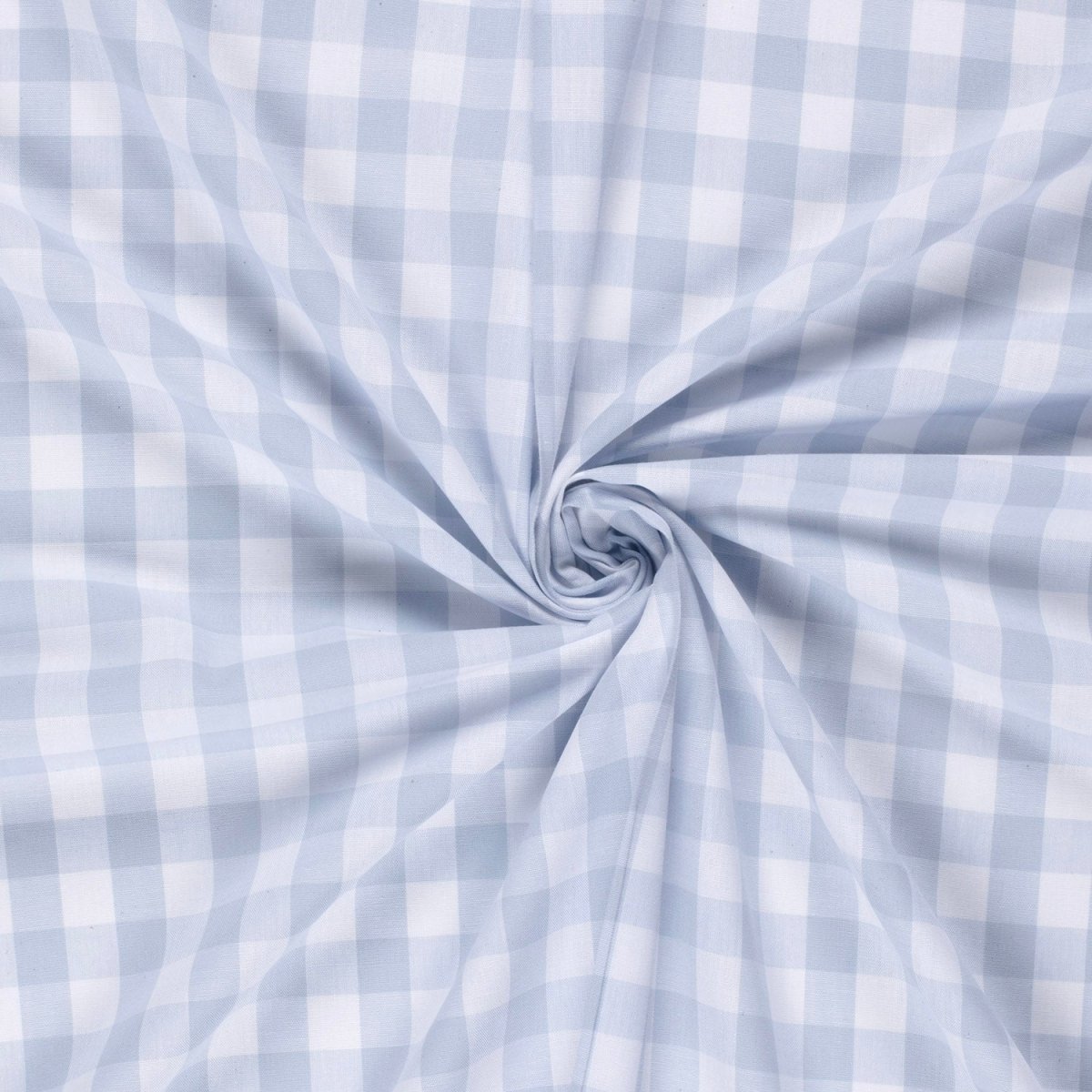 Poplin Bumbac Gingham Baby Blue 20 mm - Lametru.ro - Poplin Bumbac Gingham
