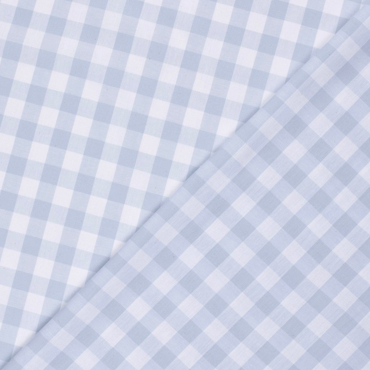 Poplin Bumbac Gingham Baby Blue 20 mm - Lametru.ro - Poplin Bumbac Gingham