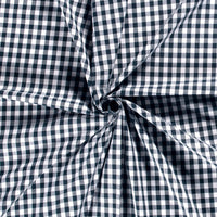 Poplin Bumbac Gingham Bleumarin 10 mm