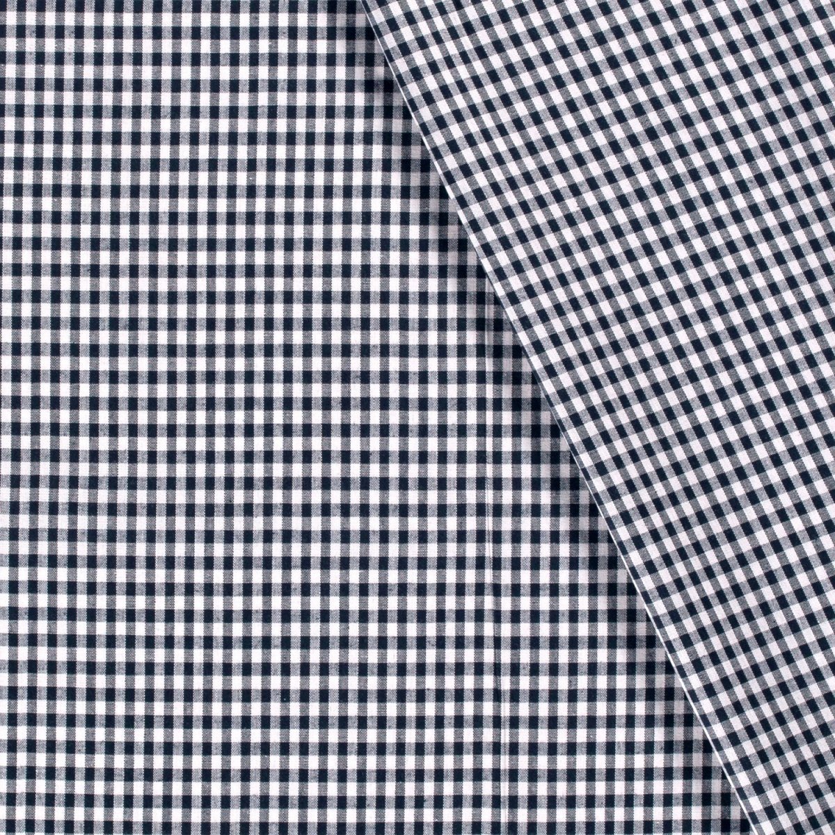 Poplin Bumbac Gingham Bleumarin 5 mm - Lametru.ro - Poplin Bumbac Gingham