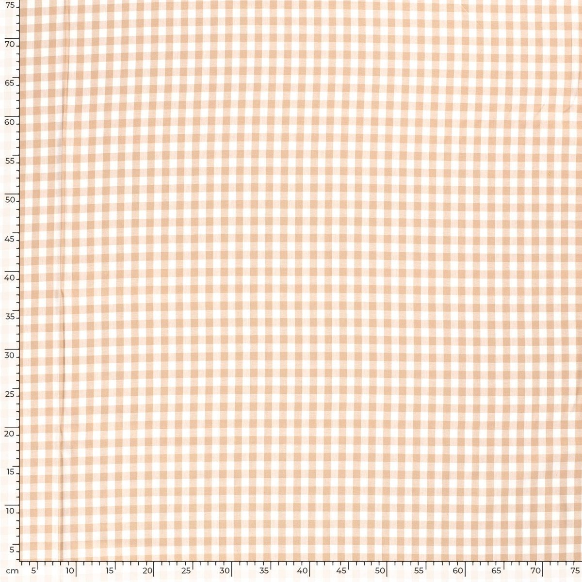 Poplin Bumbac Gingham Camel 10 mm - Lametru.ro - Poplin Bumbac Gingham