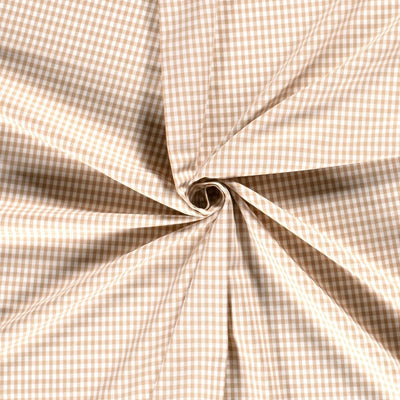 Poplin Bumbac Gingham Camel 5 mm - Lametru.ro - Poplin Bumbac Gingham