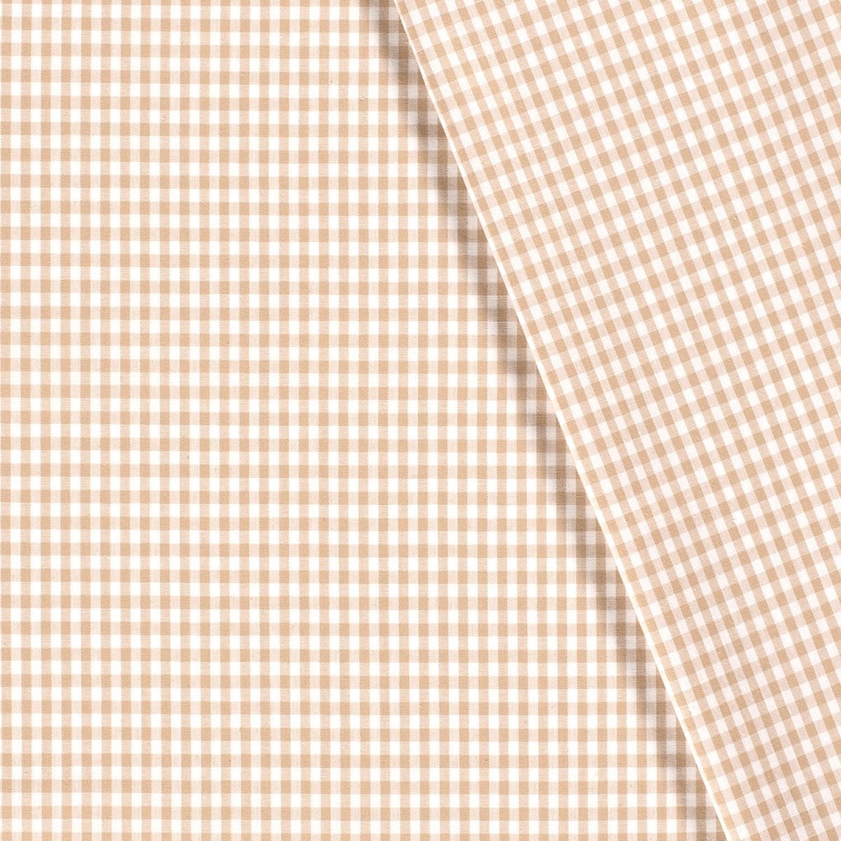 Poplin Bumbac Gingham Camel 5 mm - Lametru.ro - Poplin Bumbac Gingham