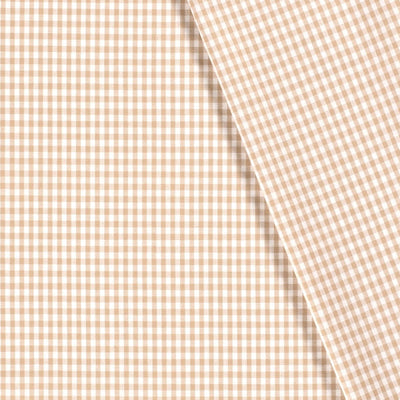 Poplin Bumbac Gingham Camel 5 mm - Lametru.ro - Poplin Bumbac Gingham