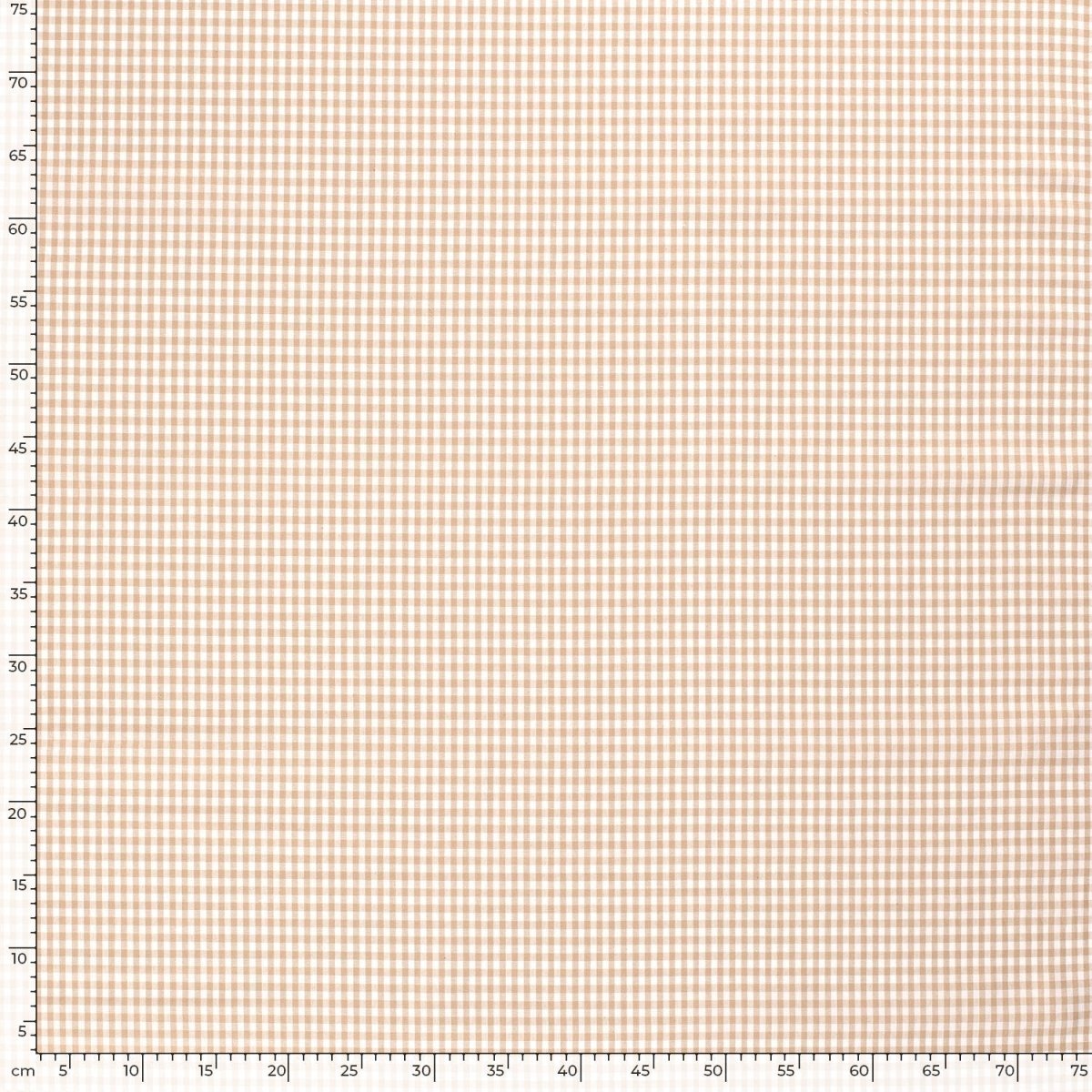 Poplin Bumbac Gingham Camel 5 mm - Lametru.ro - Poplin Bumbac Gingham