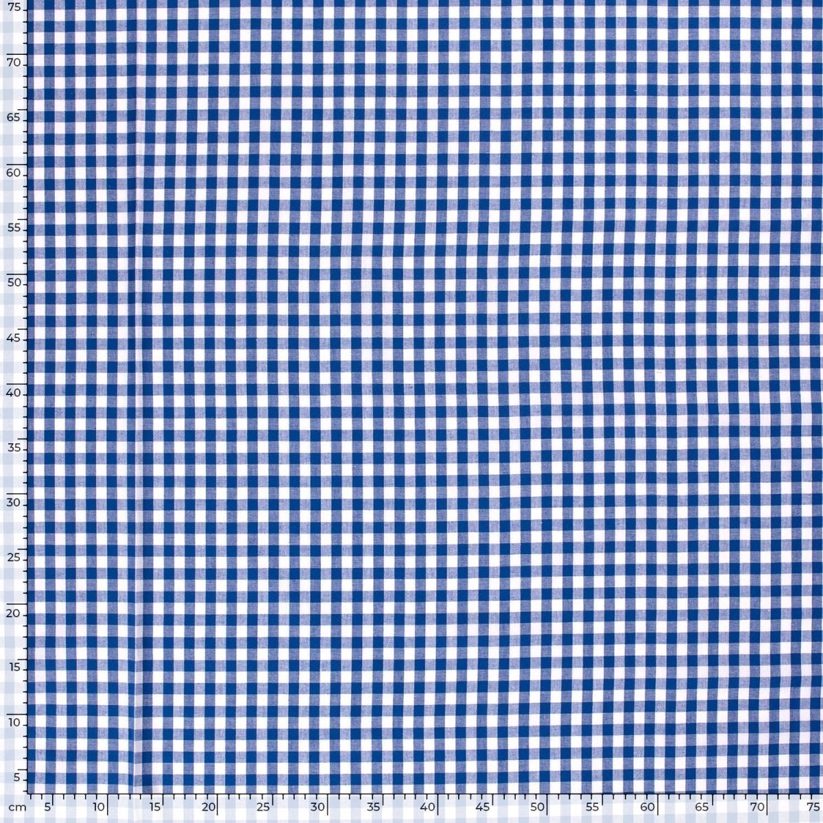 Poplin Bumbac Gingham Cobalt 10 mm - Lametru.ro - Poplin Bumbac Gingham