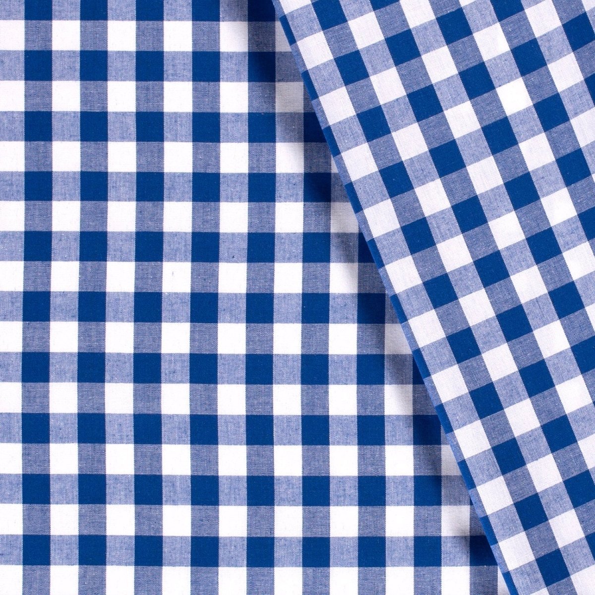 Poplin Bumbac Gingham Cobalt 20 mm - Lametru.ro - Poplin Bumbac Gingham