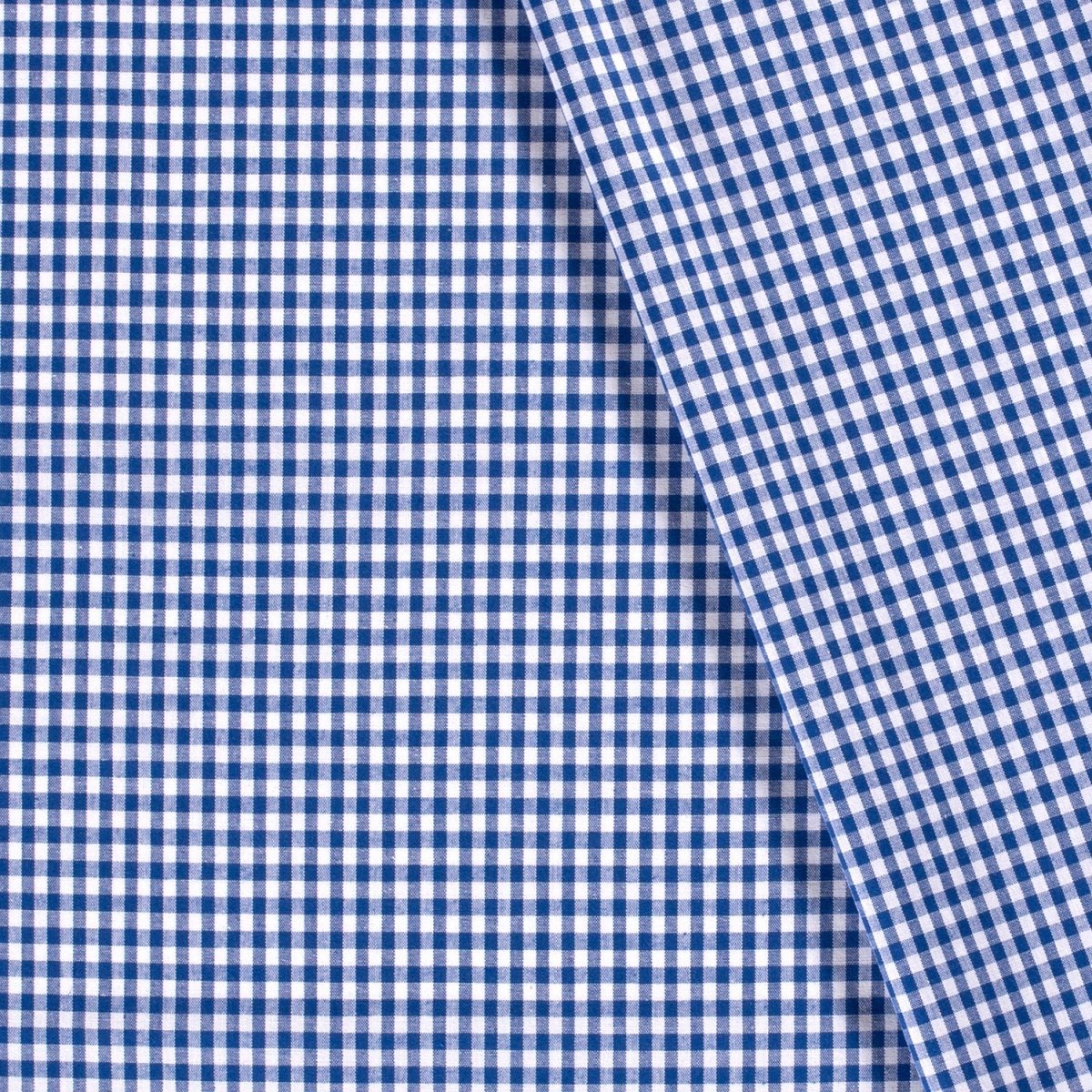 Poplin Bumbac Gingham Cobalt 5 mm - Lametru.ro - Poplin Bumbac Gingham