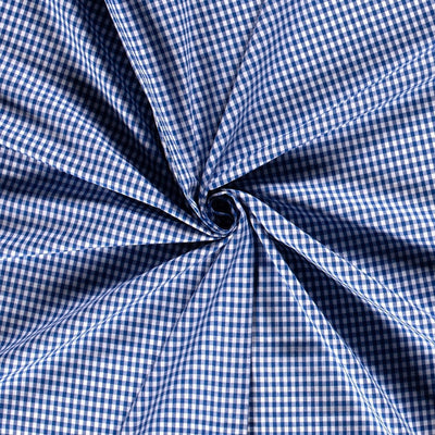 Poplin Bumbac Gingham Cobalt 5 mm - Lametru.ro - Poplin Bumbac Gingham