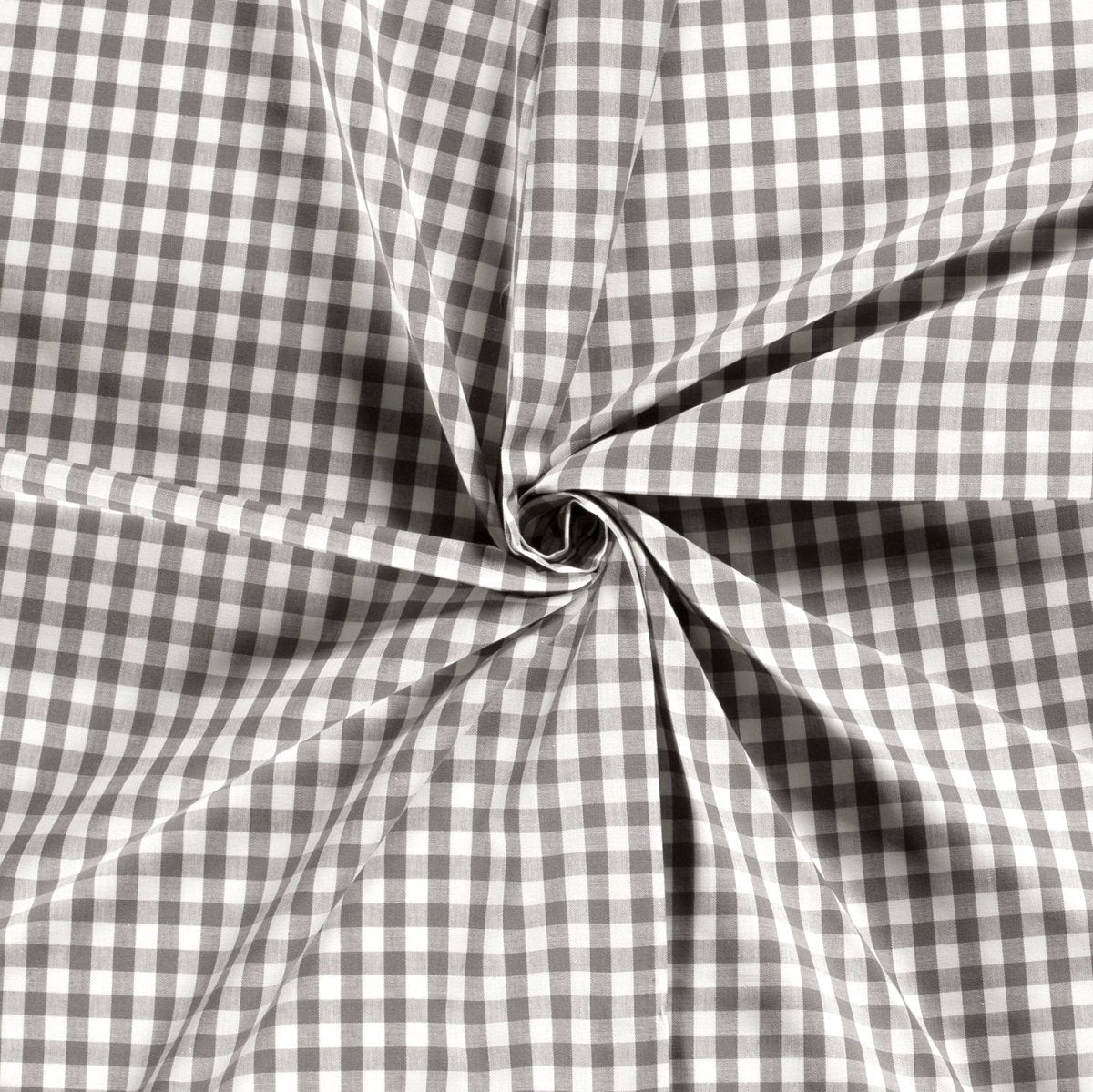 Poplin Bumbac Gingham Gri Închis 10 mm - Lametru.ro - Poplin Bumbac Gingham