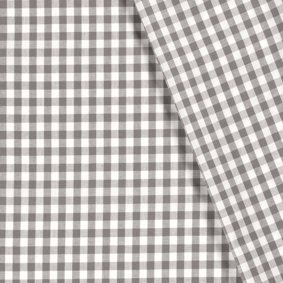 Poplin Bumbac Gingham Gri Închis 10 mm - Lametru.ro - Poplin Bumbac Gingham