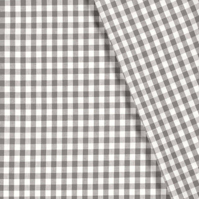 Poplin Bumbac Gingham Gri Închis 10 mm - Lametru.ro - Poplin Bumbac Gingham