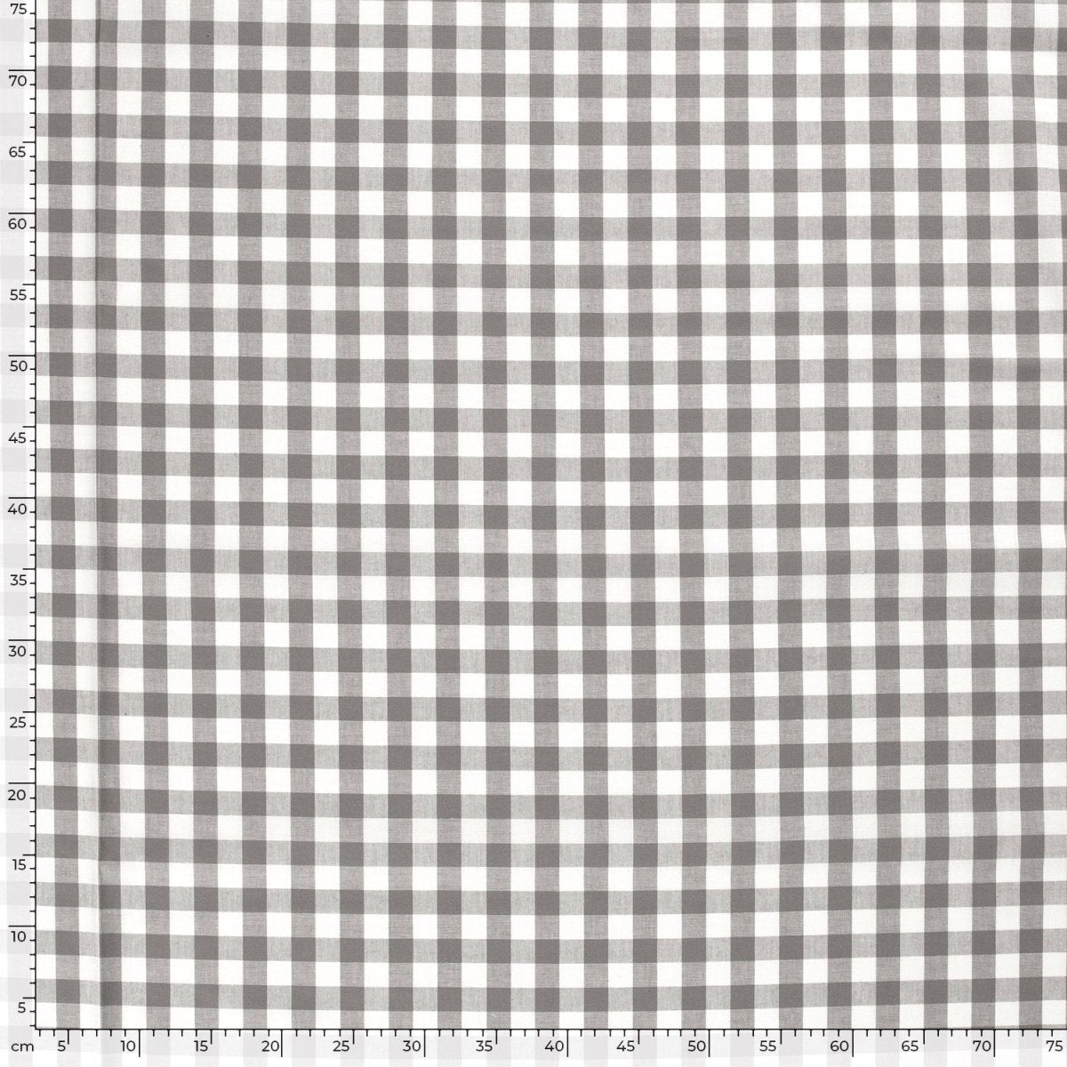 Poplin Bumbac Gingham Gri Închis 20 mm - Lametru.ro - Poplin Bumbac Gingham