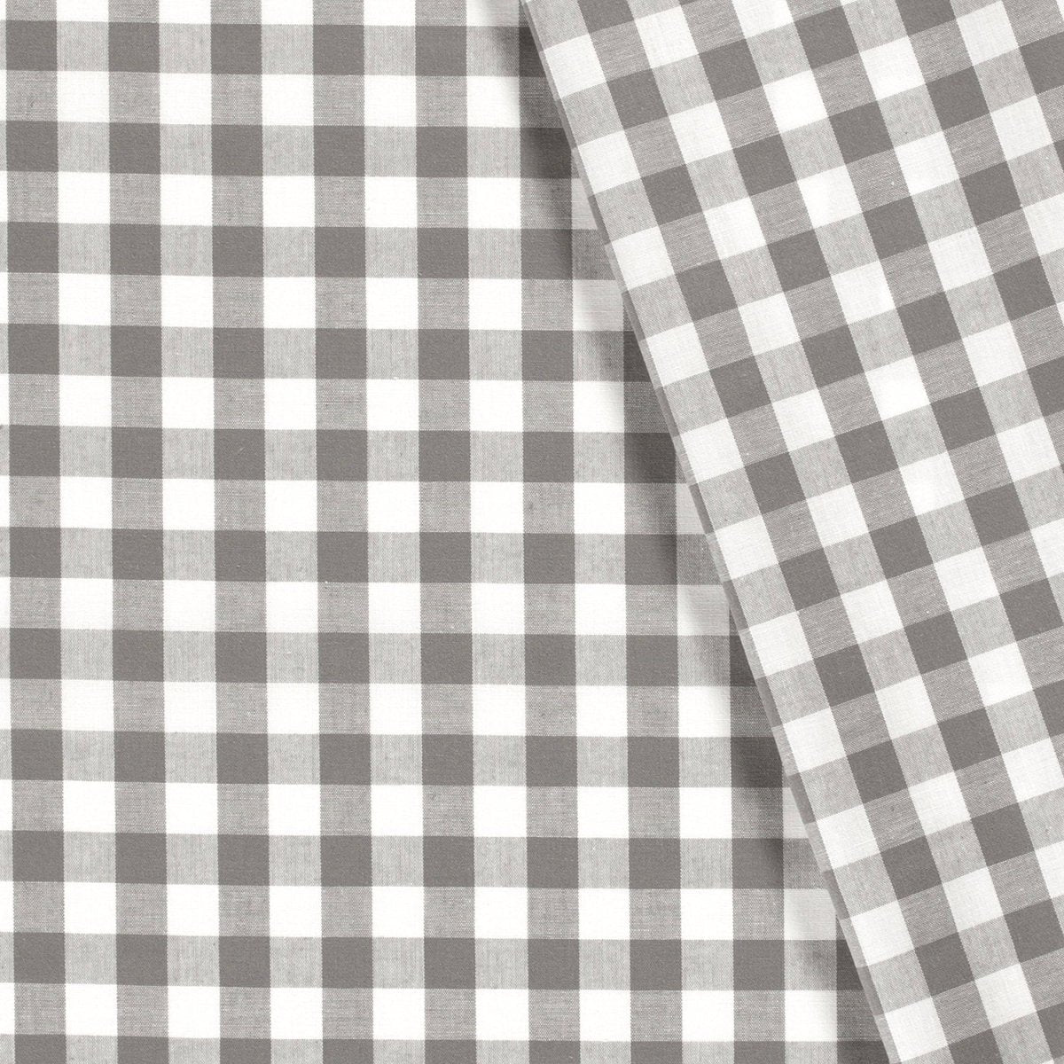 Poplin Bumbac Gingham Gri Închis 20 mm - Lametru.ro - Poplin Bumbac Gingham