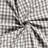 Poplin Bumbac Gingham Gri Închis 20 mm