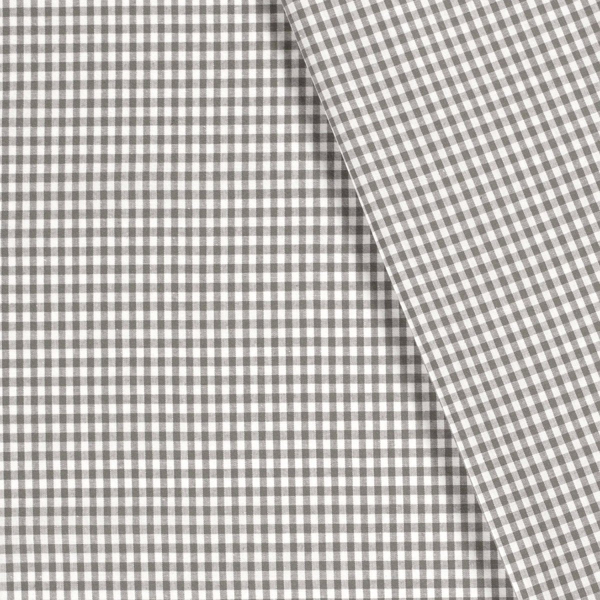 Poplin Bumbac Gingham Gri Închis 5 mm - Lametru.ro - Poplin Bumbac Gingham